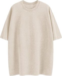 T-shirt oversize à col rond en tissu respirant et écologique, imprimé, idéal pour l'été, la gym, les entraînements et les tenues décontractées à la maison - Product Image 1