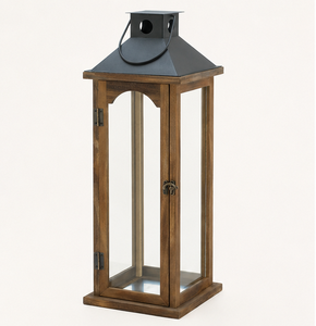 Premium Wooden Candle <b>Lantern</b> with Iron Top Vintage Decorative Hanging <b>Hurricane</b> <b>Lantern</b> for Home Garden Wedding Decor - Product Image 6