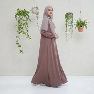 Lightweight Breathable Women Muslim Dubai <b>Dress</b> Islamic Clothing <b>Long</b> Hijab Veil Khimar With Cape Jazz Crepe Niqab Strings - Product Image 2