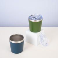 Tasse à café en acier inoxydable avec logo personnalisé, double paroi, isolée sous vide, mug de voyage réutilisable, vente en gros, tasse thermique pour le bureau et le camping