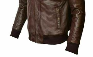 Men's Leather <b>Jacket</b> Moto Biker Style Stand Collar Zipper Closure Slim Fit Autumn Wear - Product Image 3