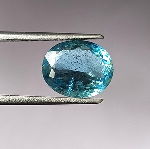 Aigue-marine naturelle de 3,55 carats, couleur bleu Santa Maria, taille ovale facettée, translucide, pierre précieuse non montée - Product Image 2