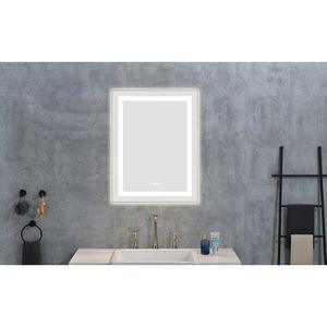 Specchio LED da Bagno 24 X 28 Pollici con Illuminazione Frontale e Posteriore, Montaggio a Parete, Cornice in Alluminio, Antiappannamento, Memoria 3 - Product Image 1