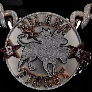 Colgante de Moissanita 'Finest Speak The Truth' con Letras Temáticas, Chapado en Oro de 18K, Joyería de Lujo Estilo Hip Hop, Colgante Iced Out para Rapper - Product Image 5