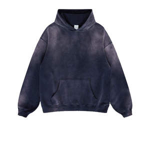 Sudadera con Capucha Extra Grande para Hombre, Color Gris Oscuro Sólido, con Bolsillo Canguro, Estilo Casual para Otoño - Product Image 3