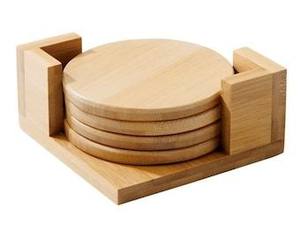 Posavasos de Madera con Diseño de Conchas Marinas, Posavasos Artesanales con Soporte, Opciones de Logotipo Personalizado Grabado - Product Image 5