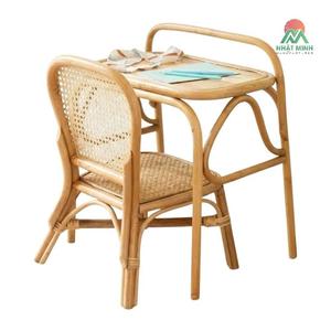 Juego de Mesa y Sillas Infantiles de Ratán Nhat Minh, Respaldo Sólido, Rectangular, Diseño Rústico y Duradero para Niños - Product Image 2