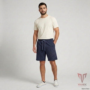 Unisex Solid French Terry <b>Shorts</b> Elastic Waist Silk Screen Printed Breathable Eco-Friendly 100% Cotton Hip Hop Casual Wear - Product Image 4