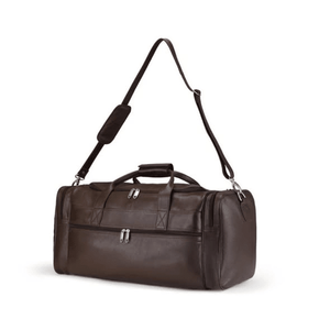 Sac de voyage en cuir de luxe marron, polyester durable, fermeture éclair, multi-poches, sac de week-end, bagage d'affaires, sac de sport, sac de gym - Product Image 3