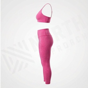 Conjunto Deportivo de Dos Piezas para Mujer, Shorts de Cintura Alta Elástica y Sujetador Deportivo, Antibacteriano, Spandex/Nailon, Ropa Deportiva Activa - Product Image 3