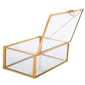 Rectangular Glass Storage Box With Metal Frame For Jewelry Organizers And Decorative Use - Product Image 6