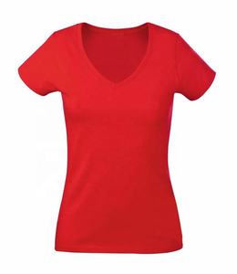 Unisex <b>V</b>-<b>neck</b> Short Sleeve Regular Fit 100% Cotton Jersey <b>T</b>-<b>Shirt</b> Solid Color Sporty Breathable Winter 180g Heat-Transfer - Product Image 3