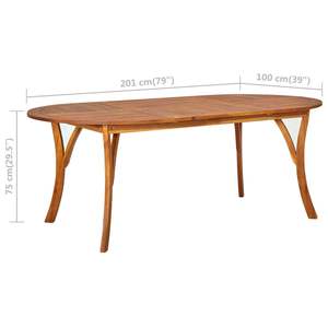 Mesa de Comedor Grande de Madera de Acacia Marrón Sólido, Mesa de Madera para Exteriores - Product Image 6