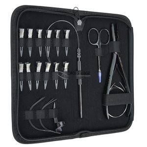 Kit d'outils de précision pour extensions capillaires : Pince à micro-perles à deux trous, quatre aiguilles de type C, anneaux et boucles de séparation pour coiffeurs professionnels - Product Image 5