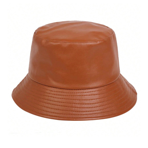 Chapeau Bob de Style Urbain en Cuir Véritable/PU de Haute Qualité, Casquette de Pêcheur à Large Bord Tendance, Unisexe, Protection Solaire Extérieure, Personnalisable - Product Image 4