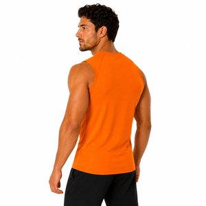 Custom Logo Mens Workout <b>Vest</b> Crew Neck Sleeveless Athletic Tank Top Vibrant Tone Gym Sleeveless Shirt Custom Gym Singlet - Product Image 6