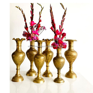 Floreros y macetas de metal antiguo de latón dorado de alta calidad para vestíbulo, salón, dormitorio, sala de estar, oficina, interior del hogar - Product Image 6