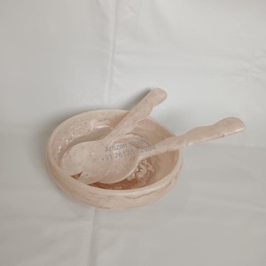 Tazón de Resina de Color Vainilla Hecho a Mano, Ecológico, de Grado Alimenticio, con Patrón en Espiral, Clásico para la Mesa de Cocina, para Frutas y Ensaladas - Product Image 3