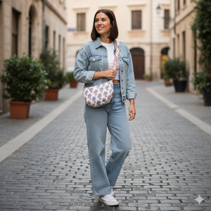 กระเป๋าถือผ้าฝ้ายเนื้อนุ่ม ลายต้นไม้สีขาว น้ำหนักเบา ทนทาน สายสะพายไหล่ปรับได้ ปิดด้วยซิป ทำด้วยมือ สไตล์ลำลอง สำหรับผู้หญิง เหมาะสำหรับเทศกาลอีสเตอร์ - Product Image 2