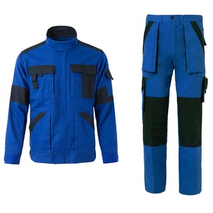Uniformes de travail à manches courtes pour hommes avec pantalon cargo et bandes réfléchissantes en noir, rouge, gris, orange pour usage industriel - Product Image 6