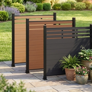 Clôture d'intimité 3 pieds de haut, panneaux de clôture de jardin sans creuser, clôture composite WPC vinyle, clôture de jardin en bois plastique imitation bois 6 pieds - Product Image 4
