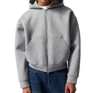 Veste à capuche 100% coton, imprimée sur mesure, avec poche, fermeture éclair sur le devant, unisexe, décontractée, pour l'été, coupe classique, couleur unie - Product Image 6