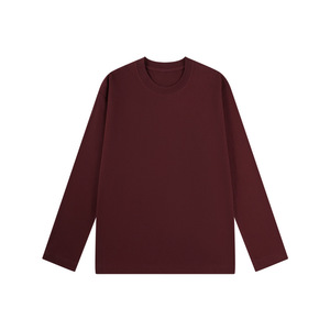 OEM custom logo embroidery printed design 230g cotton long-sleeved men's <b>t</b>-<b>shirt</b> autumn <b>heavy</b> solid color loose <b>t</b> <b>shirt</b> - Product Image 5