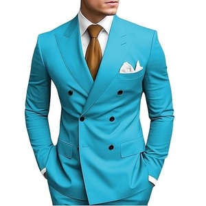 Trajes Formales de 2 Piezas para Hombre de Buena Calidad, Traje de Negocios al por Mayor, Chaqueta y Pantalones, Traje Cruzado para Boda y Fiesta - Product Image 3