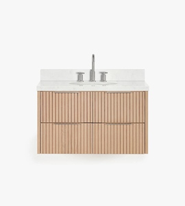 Mueble de Baño Lydia de 36 Pulgadas Hecho a Medida, Solo Mueble con Lavabo Individual, Roble Natural, Fabricante OEM de Vietnam - Product Image 1