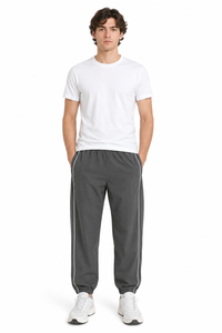 Pantalones Deportivos para Hombre, Color Gris Carbón, con Ribete Reflectante, Ligeros, Cintura Elástica, Ropa Deportiva Informal - Product Image 3