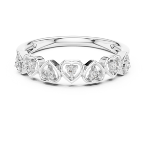 Anillo de Diamantes Cultivados en Laboratorio para Mujer, Modelo BLUSH HEART, Oro Blanco de 18 Quilates con Baño de Rodio, Corte Brillante, para Compromiso, Boda, Fiesta, Regalo de San Valentín - Product Image 4