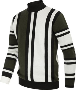 Pull en laine/acrylique respirant pour homme, à manches longues, coupe classique, noir, blanc, vert, pour l'hiver - Product Image 2