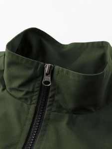 Men's Olive Green <b>Polyester</b> <b>Tracksuit</b> Full Sleeve Stand Collar Zipper Sporty Jogger Set Regular Fit Solid Color Autumn Wear - Product Image 6