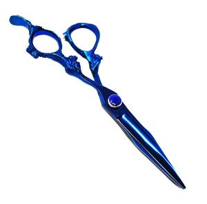 Ciseaux de coupe de cheveux de coiffeur enduits de plasma de couleur bleue Lames tranchantes classiques en acier inoxydable - Product Image 4