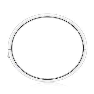 Bracelet jonc en or blanc et diamants pour femme – Diamants micro-sertis classiques, ronds et brillants, bijoux de mariage élégants et fins - Product Image 4