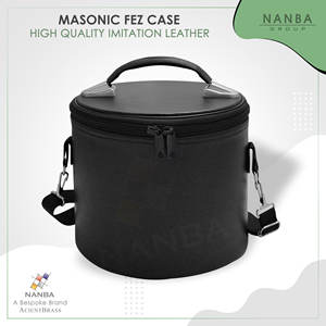 Deluxe Machine Embroidered Imitation Leather Masonic Fez Case Storage <b>Box</b> Zipper Closure Lightweight Comfortable Religious Use - Product Image 4