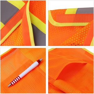 2025 Chaleco de seguridad de malla de flash LED de alta visibilidad 5 puntos Break Away con patrón de X reflectante Back Inside Tear Away Pockets - Product Image 6