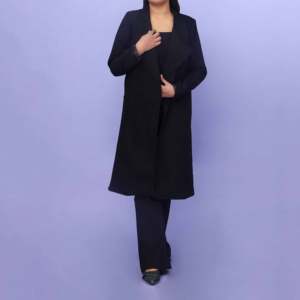 Manteau en laine gris pour femme PW4327 en laine et mélanges de haute qualité - Product Image 3