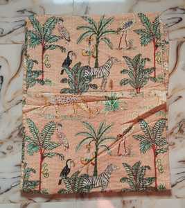 Vintage Handmade Organic Cotton Indian Kantha Bohemian Reversible Bed Spread <b>Blanket</b> Throw <b>Quilt</b> King Size Floral Patchwork - Product Image 4