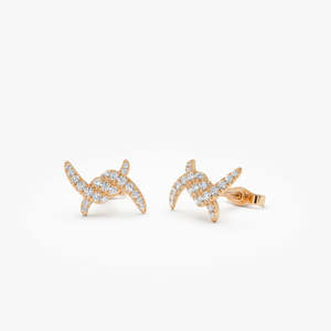 Beautiful 14k Gold Plated 925 Sterling <b>Silver</b> Knot Unique Stud <b>Earrings</b> Shape Small Pure <b>Solid</b> Stud <b>Earrings</b> Fine Jewelry - Product Image 4