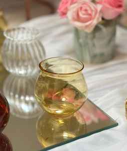 ชามแก้วใส่ของหวาน ชามมาต์ก้า ชามแก้วตกแต่งสำหรับของหวาน ชามแก้วใส่ของหวานคุณภาพพรีเมียม สีเหลืองอำพัน ชามแก้วใส ภาชนะแก้วใส - Product Image 5