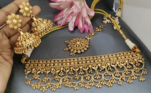 Antique Fashionable Golden <b>Necklace</b> SKU AN 371 HB - Product Image 3