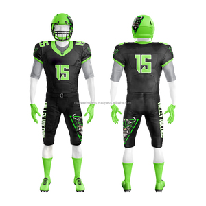 Tenues de football américain personnalisées en gros – Ensemble maillot et short grande taille pour équipes, en tissu respirant maillé, double couture, matériau durable - Product Image 1
