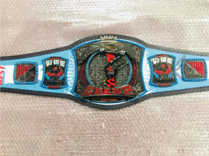 Cinturón de Campeonato de Lucha Libre Personalizado W-W-E C-M P-U-N-K 434-Days Spinner, Correa de Cuero Azul de 4 mm, Placas Metálicas - Product Image 2