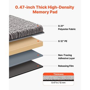 Set di 10 Piastrelle per Moquette 18x18 Pollici, Tappeti Quadrati Morbidi Autoadesivi, Rimovibili Senza Danni per Pavimenti Domestici - Product Image 3