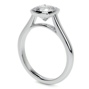 Anillo de Moissanita de Plata de Ley 925 con Baño de Oro de 18K, Corte Cojín, Engaste de Bisel, Lujoso para Compromiso, Boda, Aniversario, Fiesta, Novia - Product Image 4