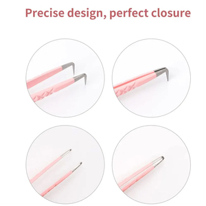 Pinces à cils droites et courbées, pinces pour extensions de cils, pinces à cils revêtues - Product Image 6