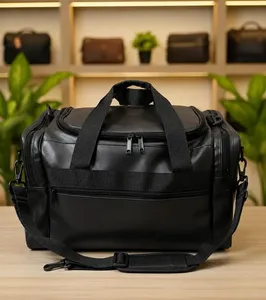 Sac de voyage en cuir pleine fleur de qualité supérieure, sac de week-end noir fait main de luxe, sac de voyage pour voyages d'affaires - Product Image 6