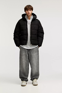 New Arrival Custom <b>Men's</b> Warm Winter Quilted Puffer Jacket <b>Windbreaker</b> Padded <b>Black</b> Canvas Stand Collar Front Streetwear Outwear - Product Image 4