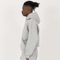 Sweat à capuche en molleton 100 % coton brodé pour homme, effet délavé, couleur unique, style rétro, streetwear décontracté